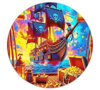 Bateau Pirate Trésor Puzzle 1000 Pièces Papier pour Adultes Puzzle en Famille Relaxation Cadeau 1000pcs (67.5x67.5cm)