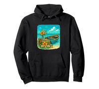 Bateau Plage Océan Lac Fleurs Floral Paix Calme Relaxation Sweat à Capuche