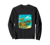 Bateau Plage Océan Lac Fleurs Floral Paix Calme Relaxation Sweatshirt