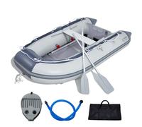 Bateau pneumatique, bateau de sport 4 personnes avec tableau arrière et plancher en bois marin - SM® - Radeau de pêche gonflable avec banc réglable en aluminium, gouvernail en aluminium, pompe à air e