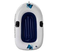 Bateau pneumatique gonflable, 1 personne, en PVC, bleu et blanc, 145 x 91 cm, pour piscine, lac, bateau de loisirs adapté à l'eau