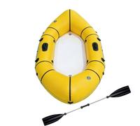 Bateau Pneumatique Pêche - Kayak Gonflable 1 Place avec Siège Souple, Rapide À Gonfler, Léger Et Compact, Barque De Pêche pour Adulte, Idéal pour Lac Et Rivière(Yellow)