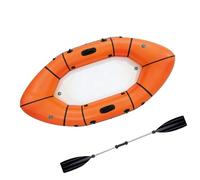 Bateau Pneumatique Pêche - Kayak Gonflable 1 Place avec Siège Souple, Rapide À Gonfler, Léger Et Compact, Barque De Pêche pour Adulte, Idéal pour Lac Et Rivière(Orange)