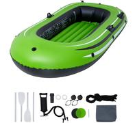 Bateau pneumatique SucceBuy, bateau de pêche gonflable pour 2 personnes. Robuste kayak à radeau portable en PVC. Comprend un gouvernail en aluminium de 45,6 pouces, une pompe à haut débit et un porte-