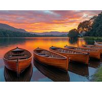 Bateau Puzzle 4000 Pieces Adultes Coucher de soleil Puzzles Classiques Panorama Bois Difficile Impossible Geant Jigsaw Jeu éducatif Défi Jouet pour Enfants dès 14 Ans Beautiful Gifts Homme Femme P-411
