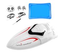 Bateau radiocommandé - Mini Bleu 2,4 GHz, hub de Bricolage avec Batterie Splash Stunt Craft, Course d'eau Lumineuse à LED, kit de Construction de Moteur pour | Bateau de Course sous- à Le