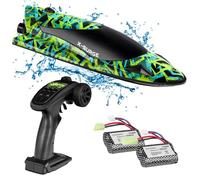 OVERMAX X-Surge Bateau de Course RC Télécommandé avec Lumière LED 35 km/h 1200 mAh Batteries 30 Min d'amusement Vitesse Réglable Jusqu'à 100 m, Jouet pour Piscine et Lacs