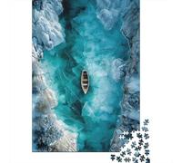 Bateau Rivière Gelée 1000 Pièces Mini Puzzle pour Adultes