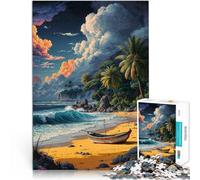 Bateau sur Le Rivage Puzzles pour Adultes de 1000 pièces Jouets de Divertissement Familial De Superbes Cadeaux et Jouets 38x26cm