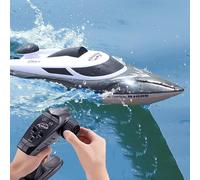 Bateau Télécommandé Haute Vitesse 200m Auto-Flip Étanche Avec Télécommande Noir YONIS