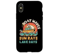 Bateau Vagues Rayons Soleil Journées Lac Vacances Amusantes Été Plage Coque pour iPhone X/XS