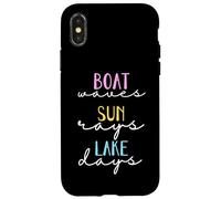 Bateau Vagues Rayons Soleil Journées Lac Vacances Amusantes Été Plage Coque pour iPhone X/XS