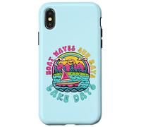 Bateau Vagues Rayons Soleil Journées Lac Vacances Amusantes Été Plage Coque pour iPhone X/XS