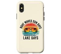 Bateau Vagues Rayons Soleil Journées Lac Vacances Amusantes Été Plage Coque pour iPhone X/XS