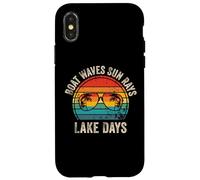 Bateau Vagues Rayons Soleil Journées Lac Vacances Amusantes Été Plage Coque pour iPhone X/XS