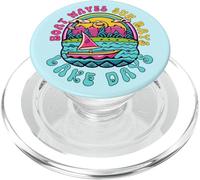 Bateau Vagues Rayons Soleil Journées Lac Vacances Amusantes Été Plage PopSockets PopGrip pour MagSafe
