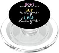 Bateau Vagues Rayons Soleil Journées Lac Vacances Amusantes Été Plage PopSockets PopGrip pour MagSafe