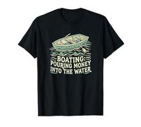 Bateau Versant de l'argent dans l'eau Capitaine de Bateau à Moteur T-Shirt