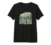 Bateau Versant de l'argent dans l'eau Capitaine de Bateau à Moteur T-Shirt Haut de Gamme