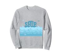 Bateau Voile Océan Vagues Poisson Aventure Maritime Sweatshirt, Unisexe pour Adultes, Gris Chiné, S