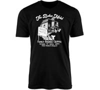 Bates Motel Black T-Shirt Top Tee - Halloween Psychological Horror Thriller Scary Classic Cult American Film Movie Cinema Phoenix Mother Norman Gift Present Hemden(X-Large)