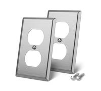 Bates - Plaque murale en métal pour prise duplex, couvercle de sortie en acier inoxydable, résistant à la corrosion, taille 1 bande 11,4 x 7 cm, certifié UL