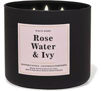 Bath and Body Works - White Barn - Bougie à 3 mèches avec huiles essentielles - 411,1 g - Senteurs essentielles 2021 (eau de rose et lierre)