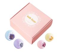 Bath Ball Set - 4 Pieces Relaxing Dried Flower Wash, Soothing Fragrance Moisturizing Bubble Shower Ball | Bath Balls Set For Relaxation Self Care SPA Home Travel Bathroom Hotel Dense Bubbles