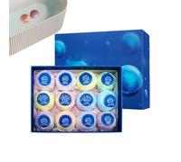 Bath Balls,12-pieces Gentle Skin Cleanser With Scent | 19.3x5.2x14.9cm Botanical-Derived Scents Shower Salt Ball - For Boys Girls Stocking Basket Valentines Birthday Spa Shower Bathroom