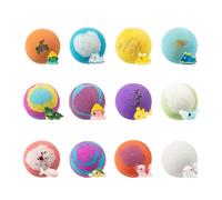 Bath Balls - Surprise Toy Fizzy, 12 Piece Organic Bubble Set with Hidden Collectibles, Moisturizing Skin Soother, Colorful Aromatherapy Spa, Scented Bathing Treat for Kids and Family Spa Night