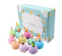 Bath Balls with Toys Inside | 12 Pieces Animal Theme Bath Bomb Set | Kids Baths Ball Set for Boys Girls | Fun Bubble Baths Toys for Birthday Holiday Playdates Summer Travel Bathroom Home Use of for an