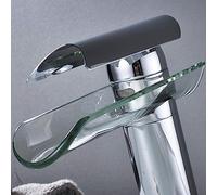Bath Basin Brass Faucet Basin Sink Faucet Waterfall Spout Glass Bathroom Crane Cold Hot Water Mixer Taps Bathroom Faucets, Faucets for Bathroom Sinks
