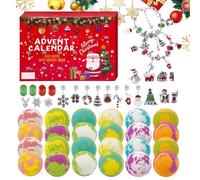 Bath Bombs Advent Calendars 2025, 24 jours Calendrier compte du compte à rebours pour les femmes, calendrier de boule de bain de soins de la peau, aromathérapie à la bille de douche