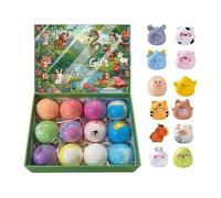 Bath Bombs for Kids - 12PC Bubble Bath Balls with Toys, Scented Bathtub Bomb Set with Hidden Animal Toys, Foam Bubble Balls | Women Men Girls Family Relaxing Bathing Cleanser Home Travel, Gift Set