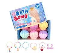 Bath Bombs for Kids with Toys Inside, 6 Pieces Colorful Conch Shape Kids Bath Bombs with Surprise Inside for Boys Girls Family Home Travel