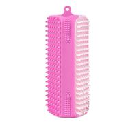 Bath Brush for Dogs, Silicone Dog Grooming Bath Brush, Gentle Deep Cleaning Pet Scrubber, Perfect for Small Medium Breeds, Puppy Cat Indoor Use, 13x4.5x4.5cm Hot Pink