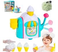 Bath Bubble Ice Cream Maker Bath Toy, 2026 New Ice Cream Foam Machine Car Bathing Toys, Bathtub Foam Machine, Icecream Bathing Toy for 3 4 5 6 7 8 Years Old Boys Girls (Bright Blue)