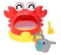 Bath Bubble Machine, Cute Cartoon Crab Bubble Machine Bath Toy with 2 Attachments, No Battery Required, Educational for Kids Ages 12-18 MonthsBath