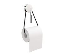 Bath+ by Cosmic 2751658 Diabolo Porte-Papier Toilette sans Couvercle, Chrome/Noir, 5 x 5 x 1,7 cm