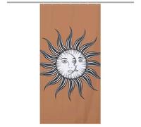 Bath CurtainRideau Douche Imperméable Opaque 35.43x70.87Inch(90x180cm) 12 Crochets Plastique + Oeillets Métal, Résistant Chaleur The Sun And The Moon Depend on Each Other