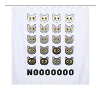 Bath CurtainRideau Douche Imperméable Opaque 69.69x70.87Inch（177x180cm） 12 Crochets Plastique + Oeillets Métal, Résistant Chaleur Cat Gradient Drives The OcD Crazy NOOOOOOO