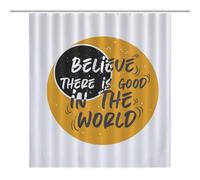 Bath CurtainRideau Opaque Pour Douche /Baignoire, Polyester Believe There Is Good in The World-yellow-black-T-shirt-sweatshirt Imperméable Avec Crochets Et Oeillets , Résistan