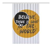 Bath CurtainRideau Opaque Pour Douche /Baignoire, Polyester Believe There Is Good in The World-yellow-black-T-shirt-sweatshirt Imperméable Avec Crochets Et Oeillets , Résistan