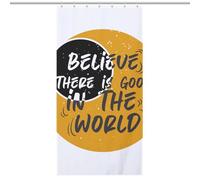 Bath CurtainRideau Opaque Pour Douche /Baignoire, Polyester Believe There Is Good in The World-yellow-black-T-shirt-sweatshirt Imperméable Avec Crochets Et Oeillets , Résistan