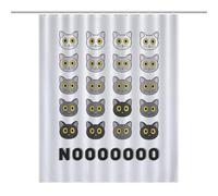 Bath CurtainRideau Opaque Pour Douche /Baignoire, Polyester Cat Gradient Drives The OcD Crazy NOOOOOOO Imperméable Avec Crochets Et Oeillets , Résistant À La Chaleur