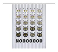 Bath CurtainRideau Opaque Pour Douche /Baignoire, Polyester Cat Gradient Drives The OcD Crazy NOOOOOOO Imperméable Avec Crochets Et Oeillets , Résistant À La Chaleur
