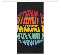 Bath CurtainRideau Opaque Pour Douche /Baignoire, Polyester Nothing Is Impossible Rainbow Short Sentence Black Imperméable Avec Crochets Et Oeillets , Résistant À La Chale