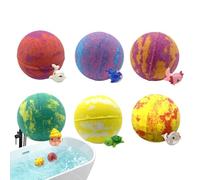 Bath Fizzies with Toys Inside 6 Piece Colorful Scented Bubble - Children Bath Balls with Glow in The Dark Toy for Bathtub Bathroom Party Spa Hotel Vacation