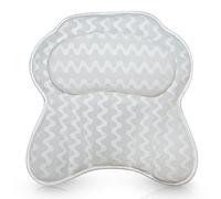 Bath Haven Coussin Ergonomique de Baignoire pour Le Cou, la tête et Les épaules Escapade de Luxe Chevron Gris