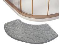 Bath Mat - Curved Floor Mats for Bathroom | Washable Absorbent Carpet | Home Decor Shower Rugs and Accessories for Bedroom, RV, Apartment, Kitchen, Hotel, Dorm, Family Safety, Entryway